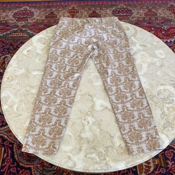 Anthropologie Cartonnier Charlie Ankle Slim Pants Brocade - Picture 3 of 6